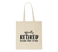 Officially retired from the crap statement [CM17 HAAS] tote bag shopper - natural