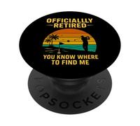Officially Retired Golf You Know Where To Find Me Retirement PopSockets Adhesive PopGrip