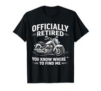 Officially Retired Men Motorcycle Motor Bike T-Shirt