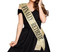 Officially Retired! Sash - Retirement Novelty Sash with Large Metal Pin for Men & Women. Great for Work Party, Events, Party Supplies, Gifts, Favors, & Decorations.