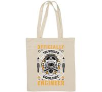 Officially The World's Coolest Engineer Skull Wrench Graphic Natural Cotton Tote Bag White