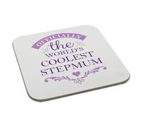 Officially The World's Coolest Stepmum Coaster Printing Tea Coffee Sarcastic Humour Novelty Funny Birthday Gift Xmas Party Secret Santa Office Men Women Perfect Mugs®