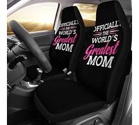 Officially The World'S Greatest Mom 2 Pcs Car Seat Protector Comfortable Bucket Seats Covers Dirty-Proof Car Seat Cover Universal Fit Car Sedan Mpv