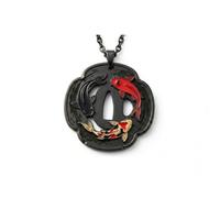 OfficialOtaku Kagurabachi Trinity Tsuba Enten Fish Pendant Chain Necklace