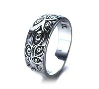 OfficialOtaku Ryomen Silver Sukuna Eye Cosplay Ring, Metal, No Gems, Metal, No Gemstone