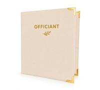Officiant Binder, Linen 3 Ring Folder with Gold Foil Stamping, Wedding Officiant Binder for Ceremony Scripts, Vows and Documents - 10.5 x 12