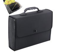 OffiConsent Expanding File Folder- Large Capacity Plastic 26 Pockets A4 Letter Size Expandable File Organizer Self Document Accordion File Folder Wallet Briefcase Business Filing Box with Handle