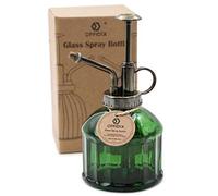 OFFIDIX Dark Green Glass Watering Spray Bottle, Plant Mist with Bronze Plastic Top Pump Flower Watering Can for Watering Small Plants Inside Home or Office
