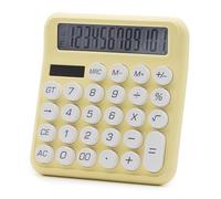 OFFIDIX Office Desktop Calculator, 12 Digit Standard Basic Calculator Cute Candy Color (Yellow)