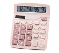OFFIDIX Standard Function Desktop Calculator Dual Power Calculator (Pink)