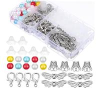OFFIGAM 1 Box Assorted Colour Angel Charms and Pearl Beads for Jewelry Making with Metal Multi-Functional Components in Boxed Packaging Suitable for Crafting and Making Color Style
