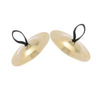 OFFIGAM 1 pair Finger Cymbals Musical Instruments of Hand Percussion for Dance Parties and Comfortable Grip with Rope for Easy Carrying