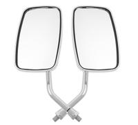 OFFIGAM 1 Pair Motorcycle Rearview Mirrors for Handlebars with Square Shape, Easy Installation and Safety Enhancement, Silver Iron Plastic Glass Material, Suitable for Motorcycles