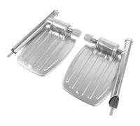 OFFIGAM 1 Pair Thickened Metal Wheelchair Footrest Pedal Rods with Plastic Folding Footplates, Stable Replacement Foot Leg Rests for Elderly and Patient Mobility Aids