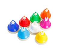 OFFIGAM 1 Set Colorful Diatonic Metal Hand Bells of Musical Instrument for Eight Tone Bell Percussion Supports Learning and Brain Development for Educational Play and Cognitive Skills