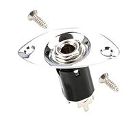 OFFIGAM 1 Set Guitar End Pin Jack Socket Durable Silver Output Jack for Electric Guitar Bass Lightweight Portable Compatible with Instruments Noise Sound Quality
