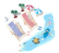 OFFIGAM 1 Set Miniature Summer Beach Scene Props Set Micro Landscape Accessories for Pretend Play Chic and Realistic Micro Scene Decor Design for Long Term Use