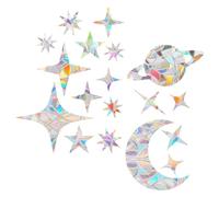 OFFIGAM 1 Sheet Silver Prism Sun Catcher Window Cling with Lovely Shapes PVC Static Cling Window Decal Bird Protection Feature Creative Pattern