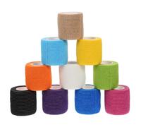 OFFIGAM 10 Rolls Breathable Self- Pet Sports Wrap Wound Protective Athletic Tape for Sprains Injuries and Strains in Dogs and Cats