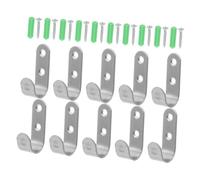 OFFIGAM 10 Sets Heavy Duty Metal Trailer Tarp Hooks with Screws and Expansion Bolts Wall-Mounted Garage Hangers for Secure Fastening of Trailer Covers Garden Hose and Storage