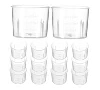 OFFIGAM 100pcs Clear Plastic Measuring Cups Graduated Small Beakers for Lab Cooking Baking Precise Scale Mixing Chemistry Measurement