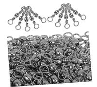 OFFIGAM 100pcs Fishing Swivels Line Connectors Fishhook Connectors Rotatable for Freshwater Saltwater Bass Offshore Tackle Accessories