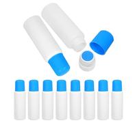 OFFIGAM 10pcs 65ml Refillable Plastic Sponge Head Applicator Bottles with Blue Caps for Liquid Medicine, Essential Oils, and Travel Use