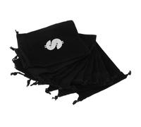 OFFIGAM 10pcs Black Pirate Drawstring Bag for Small Items and Cookies, Polyester Material Halloween Bag Suitable for Halloween Party Decoration and Day the Dead