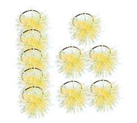 OFFIGAM 10pcs Colorful Shiny Pom Hair Ties Thick Plastic Strips Elastic Ponytail Holders Gentle Hair Fashion Scrunchies for Women Stylish Accessories