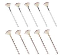 OFFIGAM 10pcs Fan Makeup Brush Highlighter Concealer Brush for Korean Makeup Translucent Setting Powder Applicator