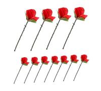 OFFIGAM 10pcs Folding Rose Close Up Tricks Gimmick Magician Flower for Stage Shows Bars Parties Street Performances Enchanting Illusion Props for Stunning Displays