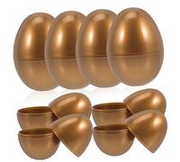 OFFIGAM 10pcs Golden Plastic Fillable Easter Eggs Decorative Candy Boxes for Easter Party Reusable Egg Shaped Decorations for Family Gatherings and Festive Celebrations