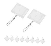OFFIGAM 10pcs Miniature CD Case Pendant Clear Keychain for Music Lovers Versatile Mini Dvd Jewel Keyring Compact Hanging CD Holder for Backpack Purse Practical Choice