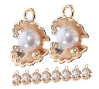 OFFIGAM 10pcs Pearl Pendants for DIY Jewelry Making Durable Faux Pearl Beads Charms for Necklaces Bracelets Earrings for Fashion Jewelry and Special Occasions