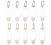 OFFIGAM 10pcs Portable Refillable Hand Lotion Bottles with Hanging Hook 30ml Petg Flip Cap Dispenser for Home and Travel Use, Easy to Use and Carry Random Color