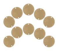 OFFIGAM 10pcs round Brass Engraving Tags for DIY Lovers, Golden Brass