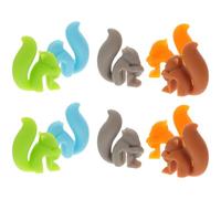 OFFIGAM 10pcs Silicone Drink Markers Wine Charms for Glasses Cute Squirrel Shape, Reusable Glass Identifier and Tea Bag Holder, for Home Use and Gathering