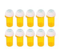 OFFIGAM 10pcs Small Orange Plastic Pill Bottles with Airtight Caps, Easy to Clean Multi-Purpose Containers for Travel and Outdoor Activities, Large Capacity Medication Organizer