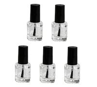 OFFIGAM 10pcs Square Clear Nail Polish Bottles with Brush Empty Containers for Nail Art Leak Design for Personal Use and Salon Applications