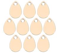 OFFIGAM 10pcs Teardrop Brass Charms Polished Finish Golden Flat Blanks with Hole for Crafting Modern Elegant Jewelry Making Accessories