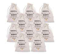 OFFIGAM 10Pcs White Drawstring Hangover Bags 13X18Cm for Bachelorette and Bridal Shower Parties, Fabric Welcome Party Favor Pouches for Wedding Emergency Kits