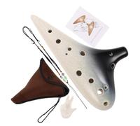 OFFIGAM 12-Hole Alto C Ceramic Ocarina Instrument, Professional Beginner 12 Hole Ocarina with Kiln-Fired Porcelain, White Musical Wind Instrument for Music Enthusiasts and Learning