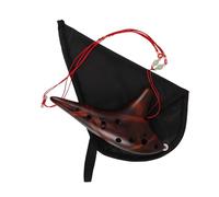 OFFIGAM 12-hole Alto C Ocarina Ceramic Clay Flute with Music Sheet, Lanyard and Carrying Bag - Beginner’s Wind Instrument Suitable for School Band, Irish and Folk Music Enthusiasts