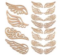 OFFIGAM 120pcs Wooden Angel Wings for Crafts Unfinished DIY Wood Slices Easy to Handle Rustic Charm Natural Wood Aesthetic Assorted Color Painting and Festive Decorations