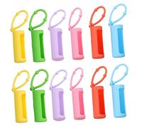 OFFIGAM 12pcs 10ml Silicone Bottle Holder Protective Cover Case Hanging Rope for Travel Essential Oil Bottles Multipack, Sturdy Leak-Resistant Silicone Sleeve Set for Toiletries