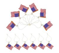 OFFIGAM 12pcs American Flag Ornaments for Independence Day Jewelry and Party Decorations Versatile Charms for Bracelets Necklaces and Crafts