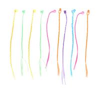 OFFIGAM 12pcs Braided Hair Extensions for Clip Wig Accessories Fun Party Hair Clips for Birthdays Festivals