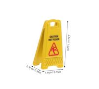 OFFIGAM 12pcs Caution Slippery Warning Sign Miniature Wet Floor Sign for Dollhouse Realistic Caution Floor for Role Play and Model Collections