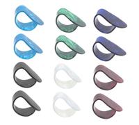 OFFIGAM 12PCS Celluloid Guitar Finger Picks for Acoustic Bass Banjo Ukulele Harp Medium Flat Thumb Picks for Fingerstyle Playing Durable Tone Enhancing Plectrums Multiple Colors