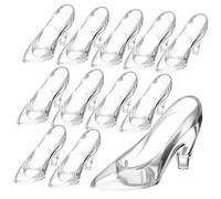 OFFIGAM 12Pcs Crystal High Heel Shoe Ornaments Decorative Models Sparkling Transparent Finish for Home Decor and Giving